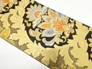 アンティーク　花更紗模様織り出し袋帯（着用可）